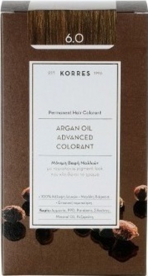 KORRES ARGAN OIL ADVANCED COLORANT 6.0 ΞΑΝΘΟ ΣΚΟΥΡΟ ΦΥΣΙΚΟ 50ML